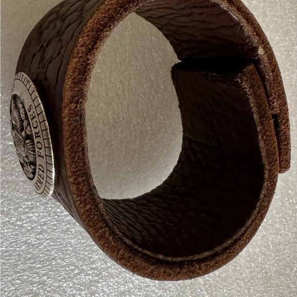 Man Leather Bracelet United State Armed Forces - Picture 6 of 8